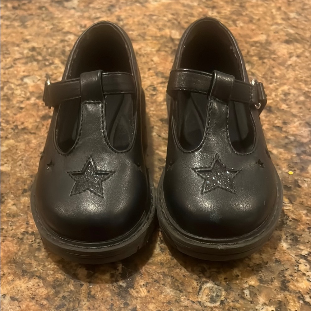 Black Kids Shoes with Star Design